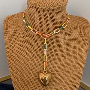 Colorful Heart Pendant Necklace